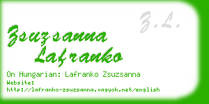 zsuzsanna lafranko business card